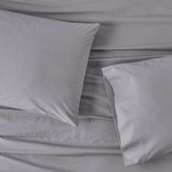 Casaluna Supima Cotton Percale Dark Gray Grey  Color Full Sheet Set NWT - Picture 7 of 11